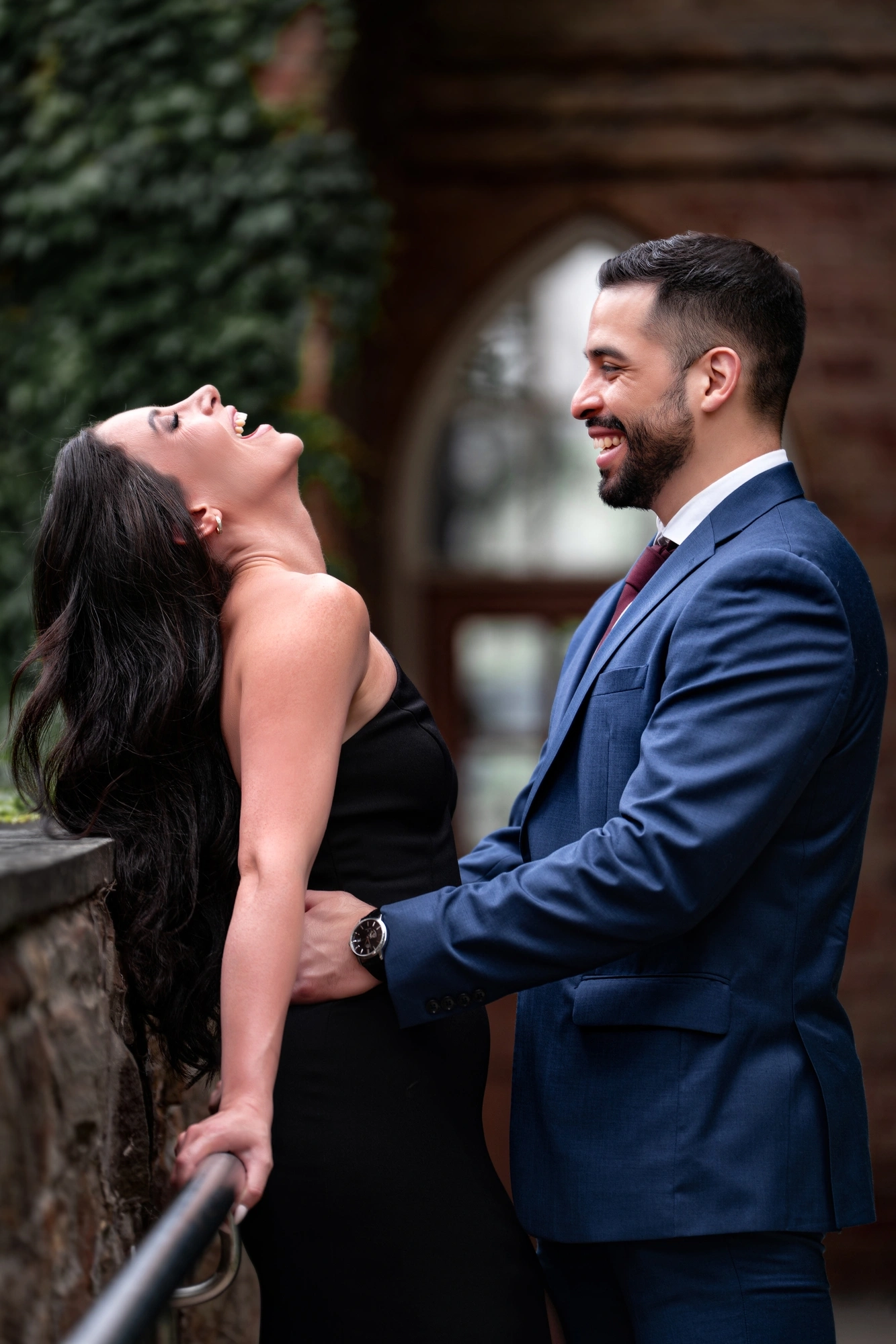 Smiling couple during their wedding session