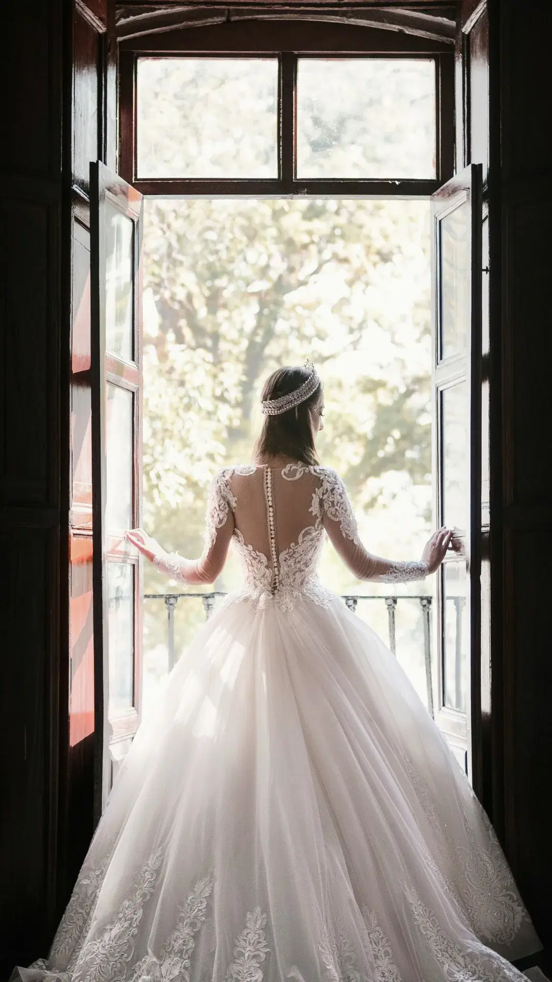 Bride by window